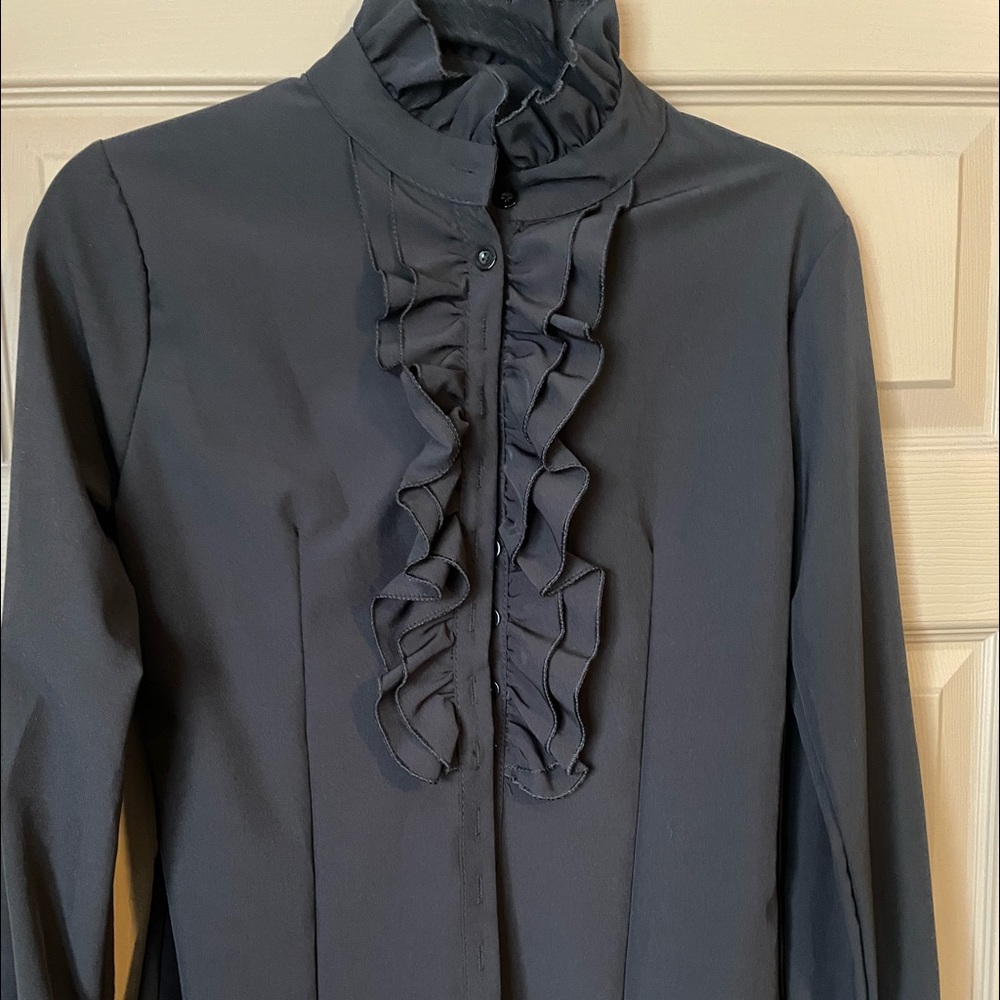 Black and White ruffles blouses
